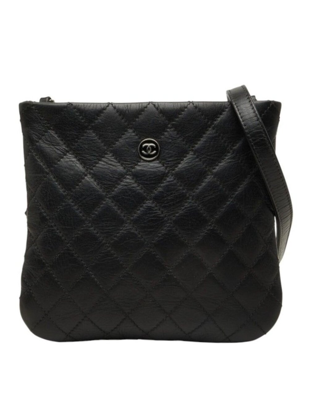 Chanel Uniform CC Logo Coco Buttons Quilted Crossbody Shoulder Bag Pochette